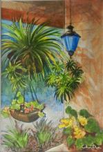 At Somerset Lodge Mukteshwar - 2, painting by Chitra Vaidya, Ink & Watercolour on Paper, 9.5 x 6.5 inches, Mount - 12 x 9.5 inches