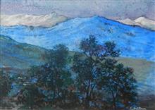 Kumaon Mountains - 5, Painting by Chitra Vaidya, Watercolour & Tempera on Paper, 10 x 14 inches