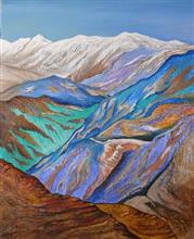 Kumaon Mountains - 14, Painting by Chitra Vaidya, Oil & Acrylic on Canvas, 30 x 24  inches