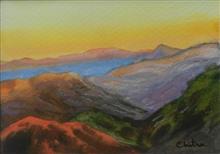 Kumaon Mountains - 7, Painting by Chitra Vaidya, Watercolour & Tempera on Paper, 3.5 x 4.5 inches