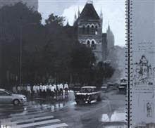 Mumbai Diary - 11, painting by Anwar Husain, Acrylic on Canvas, 30 x 36  inches 