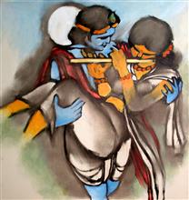 Rendevous i, painting by Milon Mukherjee