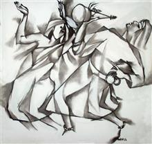 Baul Couple, painting by Milon Mukherjee