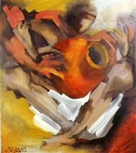 Ghatam i, painting by Milon Mukherjee