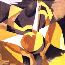 Warmth of Music, painting by Milon Mukherjee