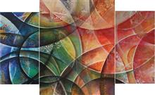 Echelons 1 (3 Panels), Painting by Anuj Malhotra, Mixed medium on canvas, 45 x 72 inches
