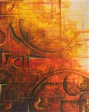 Sundown 1, Painting by Anuj Malhotra, Mixed medium on canvas, 45 x 36 inches