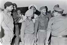Gen Niazi, Shabeg Singh and Maj Gen Jacob with his back to the camera, Photo by Prem Vaidya