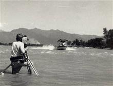 Filming Sir Edmund Hillar's Indo-New Zealand Jet Boat expedition on the Ganges, Photo by Prem Vaidya