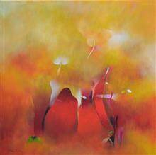 Germination, painting by Bhawana Choudhary, Acrylic on Canvas, 24 x 24 inches