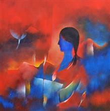 My Friend, painting by Bhawana Choudhary, Acrylic on Canvas, 24 x 24  inches 