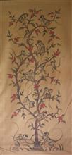 Tree of Life - 16, Painting by T. Mahicha, Natural Dyes on Cotton, 53 x 28 inches