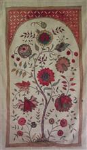 Tree of Life - 20, Painting by T. Mahicha, Natural Dyes on Cotton, 48 x 26 inches