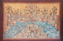Tree of Life - 40, Painting by Praveena Mahicha, Natural Dyes on Cotton, 48 x 72 inches