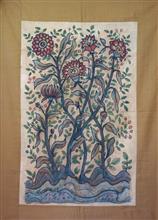 Tree of Life - 48, Painting by Praveena Mahicha, Natural Dyes on Cotton, 35 x 25 inches