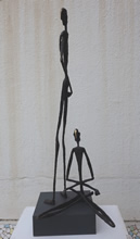 Yoga - 17, Sculpture by Bhushan Pathare, Brass and Aluminium, 37 x 13 x 13 inches