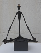 Yoga - 2, Sculpture by Bhushan Pathare, Brass, 16 x 14 x 9 inches