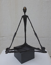 Yoga - 3, Sculpture by Bhushan Pathare, Brass, 16.5 x 14 x 7 inches