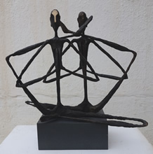 Yoga - 5, Sculpture by Bhushan Pathare, Brass and Aluminium, 15 x 17.5 x 10 inches