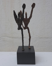 Yoga - 8, Sculpture by Bhushan Pathare, Brass and Aluminium, 12 x 5 x 10 inches