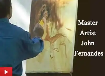 Painting demonstration of figurative art by master artist John Fernandes