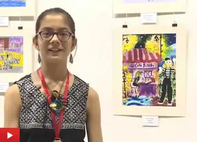 Rucha Damle from Gokuldham High School, talks about her painting
