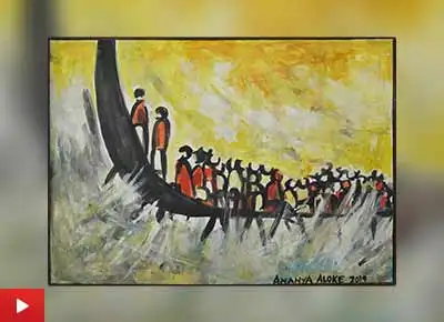 Ananya Aloke (15 years) talks about her painting Race