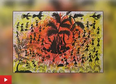 Holi painting by Asmita Bhoye (class 8), Varwada ashramshala