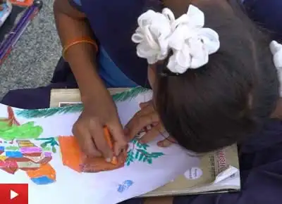 Children painting workshop at Gonde ashramshala
Children painting workshop at Gonde ashramshala
