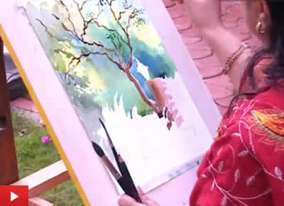 Watercolor painting live demostration by Chitra Vaidya - Part 2