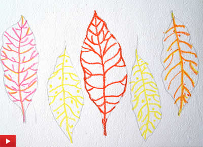 Painting with watercolours and wax crayons - 2