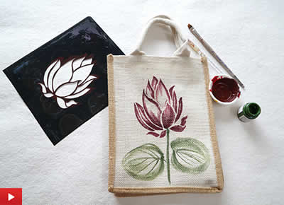 Stencil Fabric Painting 1