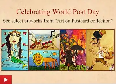 Art on Postcard on World Post Day