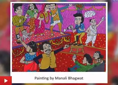 Young artist Manali Bhagwat about her painting