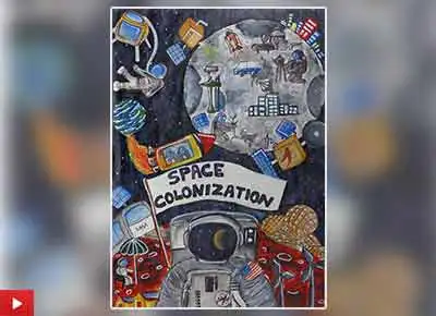 Space Colonisation painting by Nishtha Sharma
