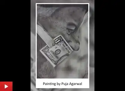 Power of Money, painting by Puja Agarwal (24 years)