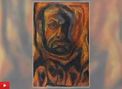 Portrait painting of artist Satish Gujral by Albin Juno