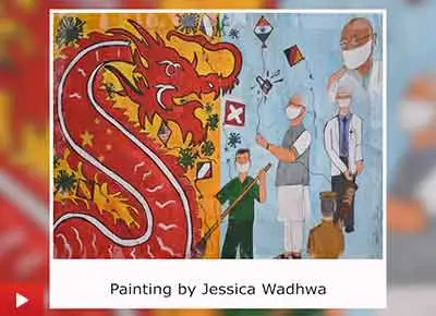Jessica Wadhwa (17 years) talk about her painting India fights Covid-19