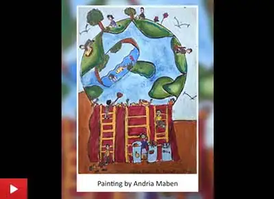 Green Planet painting by Andria Nidhi Maben (10 years)