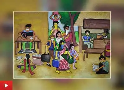 Atma Nirbhar Bharat painting by Sattwiki Purkait (14 years) 