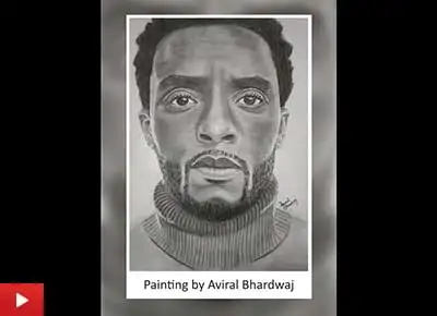 Black Panther Chadwick Boseman drawing by Aviral Bhardwaj