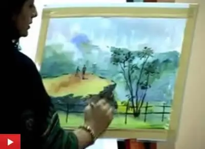 Watercolour Painting Demo by Chitra Vaidya at Jnana Prabodhini Prashala