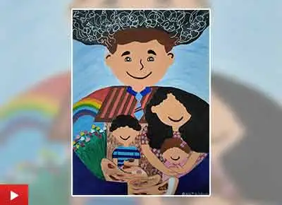 Head of the Family, painting by Rabia Naaz