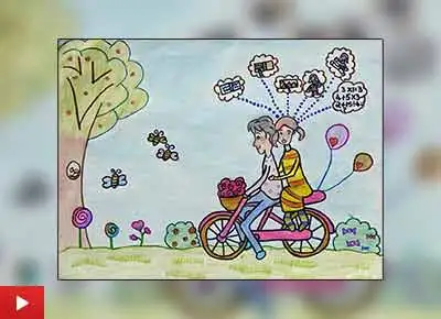 Day in the life of a kid, painting by J S Anshika