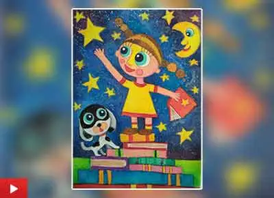 Star, painting in pastel and mix media on paper by Viara Pencheva