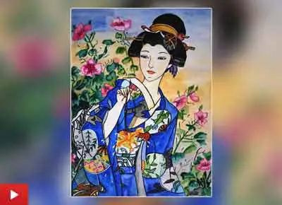 Chitrita Das (13 years) from Kolkata, West Bengal talks about her painting of a Japanese lady