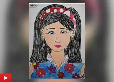 Asmi Walavalkar (9 years) from Mumbai talk about her Self portrait painting