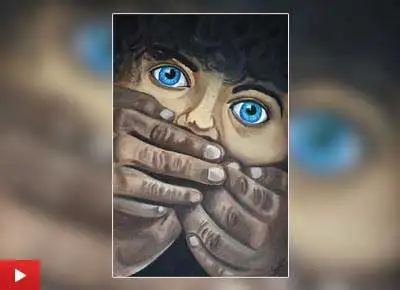 Gargee Patil (15 years) from Aurangabad, Maharashtra talks about her painting 'Save Girl Child'