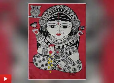 Painting of Goddess Laxmi by Shruti Purohit (14 years), Mumbai, Maharashtra