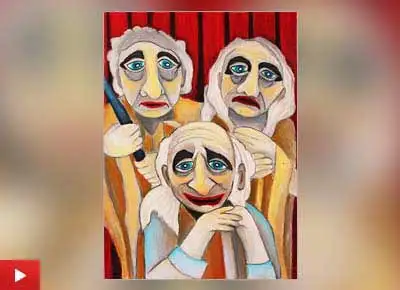 The painting 'Actors' by Viara Pencheva (11 years) from Gabrovo, Bulgaria